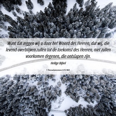 Picture 06 - 1 Thessalonicenzen 4:15 NLD - Want dat zeggen wij u door het Woord des Heeren, - Bible Verse Picture