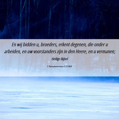 Picture 06 - 1 Thessalonicenzen 5:12 NLD - En wij bidden u, broeders, erkent degenen, die - Bible Verse Picture