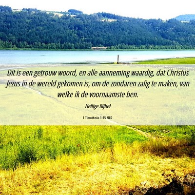 Picture 06 - 1 Timotheüs 1:15 NLD - Dit is een getrouw woord, en alle aanneming - Bible Verse Picture