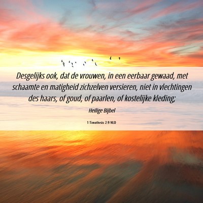 Picture 06 - 1 Timotheüs 2:9 NLD - Desgelijks ook, dat de vrouwen, in een eerbaar - Bible Verse Picture