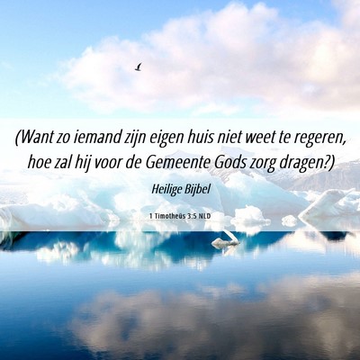 Picture 06 - 1 Timotheüs 3:5 NLD - (Want zo iemand zijn eigen huis niet weet te - Bible Verse Picture