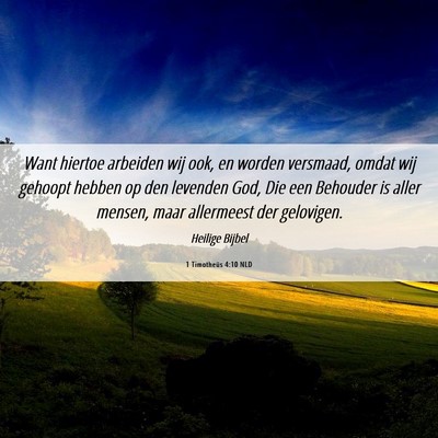 Picture 06 - 1 Timotheüs 4:10 NLD - Want hiertoe arbeiden wij ook, en worden - Bible Verse Picture