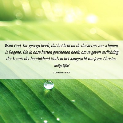 Picture 06 - 2 Corinthiër 4:6 NLD - Want God, Die gezegd heeft, dat het licht uit de - Bible Verse Picture