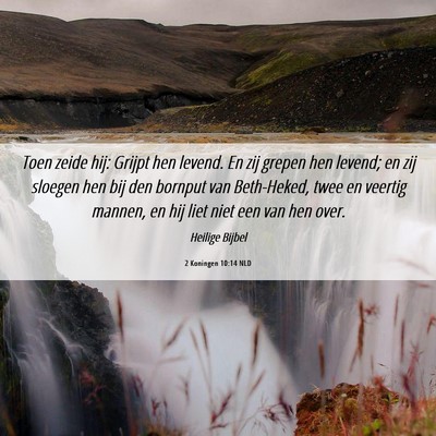 Picture 06 - 2 Koningen 10:14 NLD - Toen zeide hij: Grijpt hen levend. En zij grepen - Bible Verse Picture