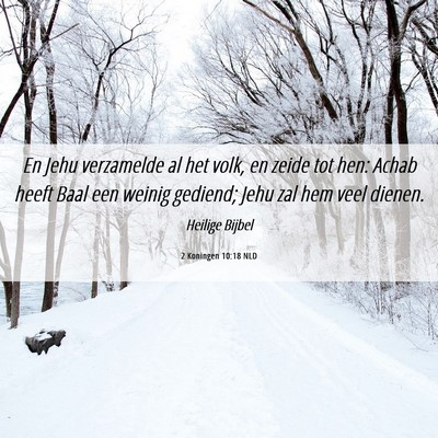 Picture 06 - 2 Koningen 10:18 NLD - En Jehu verzamelde al het volk, en zeide tot hen: - Bible Verse Picture