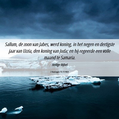 Picture 06 - 2 Koningen 15:13 NLD - Sallum, de zoon van Jabes, werd koning, in het - Bible Verse Picture