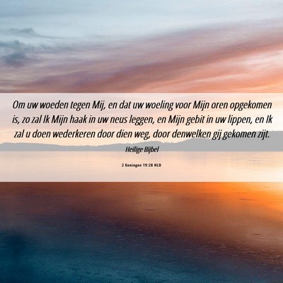 Picture 06 - 2 Koningen 19:28 NLD - Om uw woeden tegen Mij, en dat uw woeling voor - Bible Verse Picture