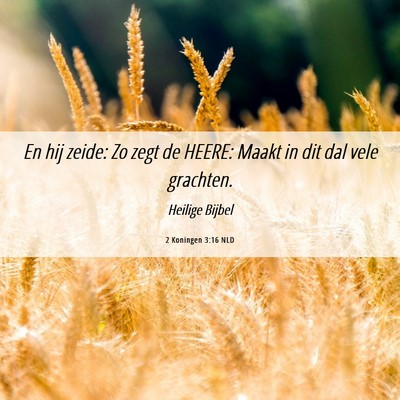 Picture 06 - 2 Koningen 3:16 NLD - En hij zeide: Zo zegt de HEERE: Maakt in dit dal - Bible Verse Picture