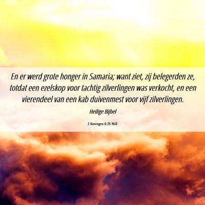 Picture 06 - 2 Koningen 6:25 NLD - En er werd grote honger in Samaria; want ziet, - Bible Verse Picture