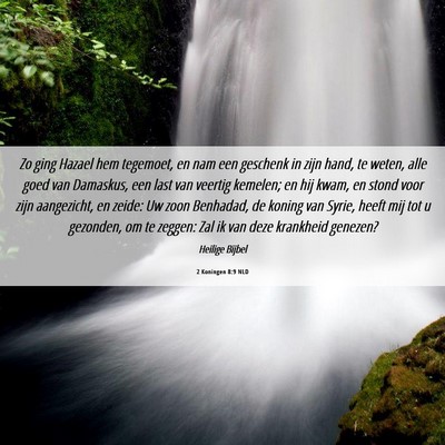 Picture 06 - 2 Koningen 8:9 NLD - Zo ging Hazael hem tegemoet, en nam een geschenk - Bible Verse Picture