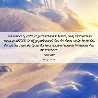 Picture 06 - 2 Koningen 9:36 NLD - Toen kwamen zij weder, en gaven het hem te - Bible Verse Picture