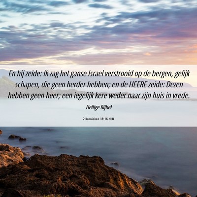 Picture 06 - 2 Kronieken 18:16 NLD - En hij zeide: Ik zag het ganse Israel verstrooid - Bible Verse Picture