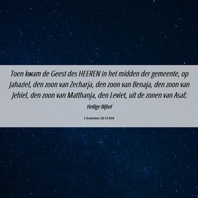 Picture 06 - 2 Kronieken 20:14 NLD - Toen kwam de Geest des HEEREN in het midden der - Bible Verse Picture
