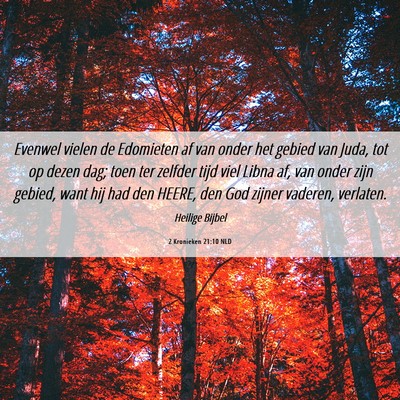 Picture 06 - 2 Kronieken 21:10 NLD - Evenwel vielen de Edomieten af van onder het - Bible Verse Picture
