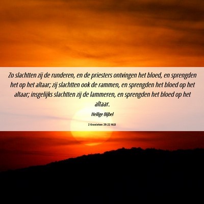 Picture 06 - 2 Kronieken 29:22 NLD - Zo slachtten zij de runderen, en de priesters - Bible Verse Picture