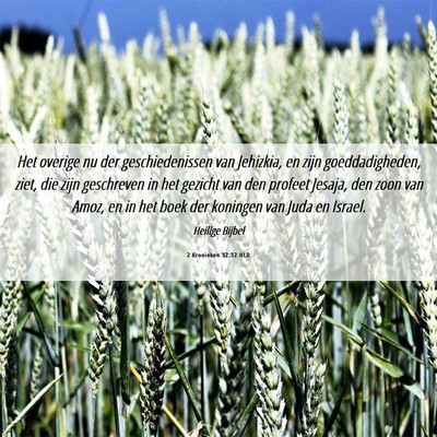 Picture 06 - 2 Kronieken 32:32 NLD - Het overige nu der geschiedenissen van Jehizkia, - Bible Verse Picture
