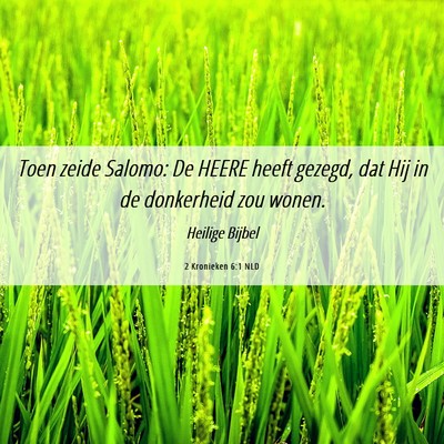 Picture 06 - 2 Kronieken 6:1 NLD - Toen zeide Salomo: De HEERE heeft gezegd, dat Hij - Bible Verse Picture