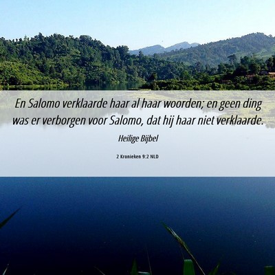 Picture 06 - 2 Kronieken 9:2 NLD - En Salomo verklaarde haar al haar woorden; en - Bible Verse Picture