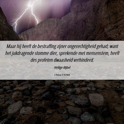 Picture 06 - 2 Petrus 2:16 NLD - Maar hij heeft de bestraffing zijner - Bible Verse Picture