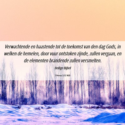 Picture 06 - 2 Petrus 3:12 NLD - Verwachtende en haastende tot de toekomst van den - Bible Verse Picture