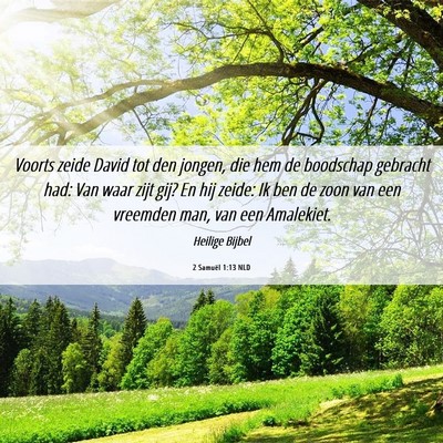 Picture 06 - 2 Samuël 1:13 NLD - Voorts zeide David tot den jongen, die hem de - Bible Verse Picture