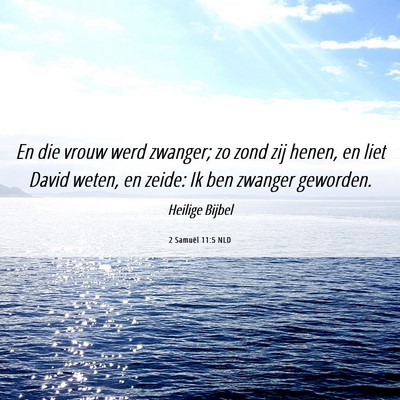 Picture 06 - 2 Samuël 11:5 NLD - En die vrouw werd zwanger; zo zond zij henen, en - Bible Verse Picture