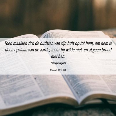 Picture 06 - 2 Samuël 12:17 NLD - Toen maakten zich de oudsten van zijn huis op tot - Bible Verse Picture