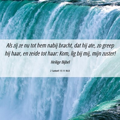 Picture 06 - 2 Samuël 13:11 NLD - Als zij ze nu tot hem nabij bracht, dat hij ate, - Bible Verse Picture