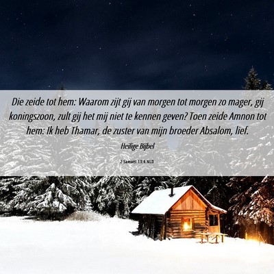 Picture 06 - 2 Samuël 13:4 NLD - Die zeide tot hem: Waarom zijt gij van morgen tot - Bible Verse Picture