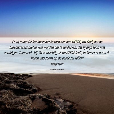 Picture 06 - 2 Samuël 14:11 NLD - En zij zeide: De koning gedenke toch aan den - Bible Verse Picture