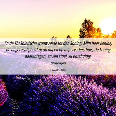 Picture 06 - 2 Samuël 14:9 NLD - En de Thekoietische vrouw zeide tot den koning: - Bible Verse Picture