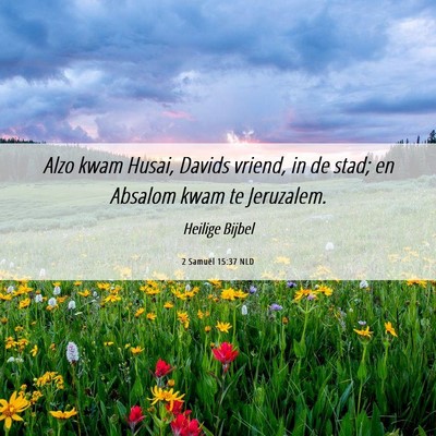 Picture 06 - 2 Samuël 15:37 NLD - Alzo kwam Husai, Davids vriend, in de stad; en - Bible Verse Picture