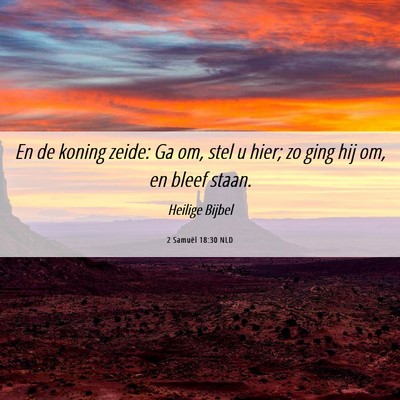 Picture 06 - 2 Samuël 18:30 NLD - En de koning zeide: Ga om, stel u hier; zo ging - Bible Verse Picture