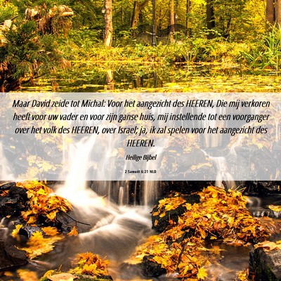 Picture 06 - 2 Samuël 6:21 NLD - Maar David zeide tot Michal: Voor het aangezicht - Bible Verse Picture