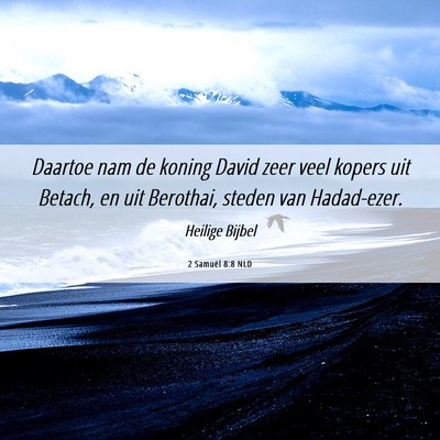 Picture 06 - 2 Samuël 8:8 NLD - Daartoe nam de koning David zeer veel kopers uit - Bible Verse Picture