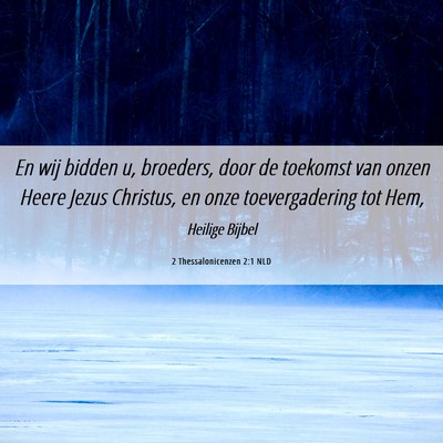 Picture 06 - 2 Thessalonicenzen 2:1 NLD - En wij bidden u, broeders, door de toekomst van - Bible Verse Picture