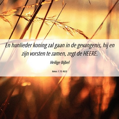 Picture 06 - Amos 1:15 NLD - En hunlieder koning zal gaan in de gevangenis, - Bible Verse Picture