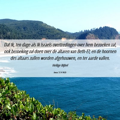 Picture 06 - Amos 3:14 NLD - Dat Ik, ten dage als Ik Israels overtredingen - Bible Verse Picture