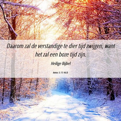 Picture 06 - Amos 5:13 NLD - Daarom zal de verstandige te dier tijd zwijgen, - Bible Verse Picture