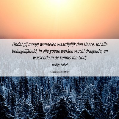 Picture 06 - Colossenzen 1:10 NLD - Opdat gij moogt wandelen waardiglijk den Heere, - Bible Verse Picture