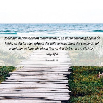 Picture 06 - Colossenzen 2:2 NLD - Opdat hun harten vertroost mogen worden, en zij - Bible Verse Picture