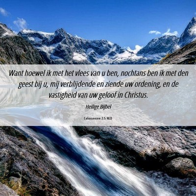 Picture 06 - Colossenzen 2:5 NLD - Want hoewel ik met het vlees van u ben, nochtans - Bible Verse Picture