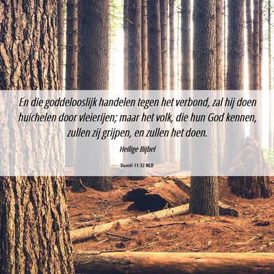 Picture 06 - Daniël 11:32 NLD - En die goddelooslijk handelen tegen het verbond, - Bible Verse Picture