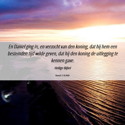 Picture 06 - Daniël 2:16 NLD - En Daniel ging in, en verzocht van den koning, - Bible Verse Picture