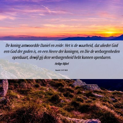 Picture 06 - Daniël 2:47 NLD - De koning antwoordde Daniel en zeide: Het is de - Bible Verse Picture