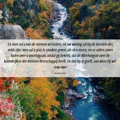 Picture 06 - Daniël 4:32 NLD - En men zal u van de mensen verstoten, en uw - Bible Verse Picture