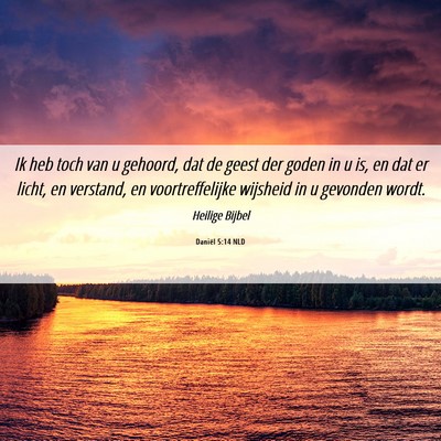 Picture 06 - Daniël 5:14 NLD - Ik heb toch van u gehoord, dat de geest der goden - Bible Verse Picture