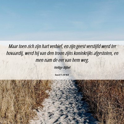 Picture 06 - Daniël 5:20 NLD - Maar toen zich zijn hart verhief, en zijn geest - Bible Verse Picture