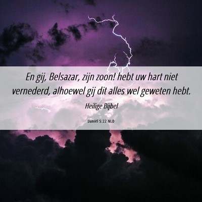 Picture 06 - Daniël 5:22 NLD - En gij, Belsazar, zijn zoon! hebt uw hart niet - Bible Verse Picture