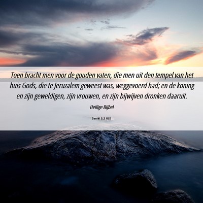 Picture 06 - Daniël 5:3 NLD - Toen bracht men voor de gouden vaten, die men uit - Bible Verse Picture